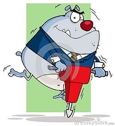 Gray bulldog worker Vector Illustration