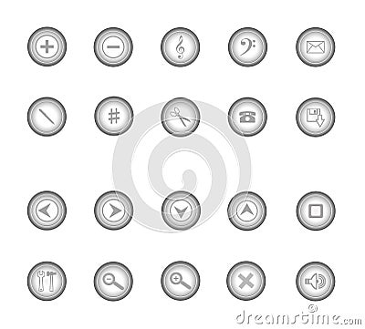 Gray buttons Stock Photo