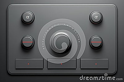 Gray buttons user interface. generative ai Stock Photo