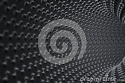 Gray carbon molecule background Stock Photo