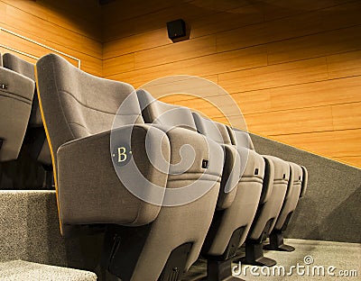 Gray chair of a cinema or theater Stock Photo