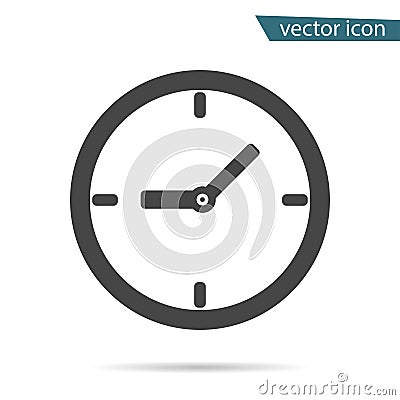 Gray clock icon isolated on background. Modern simple flat time sign. Business, internet concept. Tr Vector Illustration