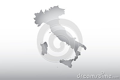 Gray color Italy map with dark and light effect vector on light background Vector Illustration