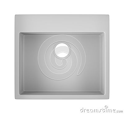 Gray composite sink, view from above Stock Photo