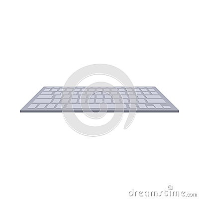 Gray computer keyboard icon, cartoon style Vector Illustration