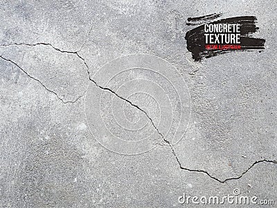 Gray cracked concrete wall. Stone wall background. Retro texture. Vector illustration. Isolated on white background Cartoon Illustration