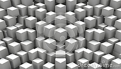 Gray Cube Blocks Abstract, Geometric Pattern Design, Stock Photo, Generative AI Stock Photo