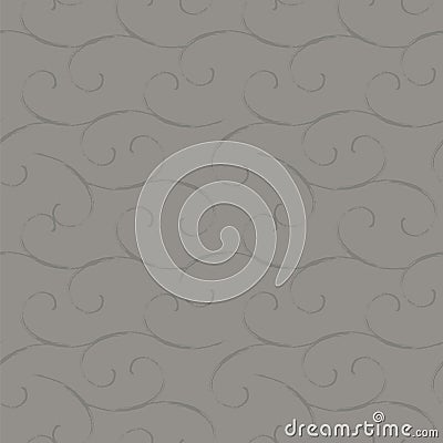 Gray dark monochrome cold calm gentle seamless background of shabby spirals color vector Stock Photo
