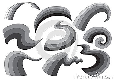 Gray decorative elements Vector Illustration