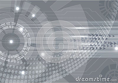 Gray digital technology concept, abstract background Vector Illustration