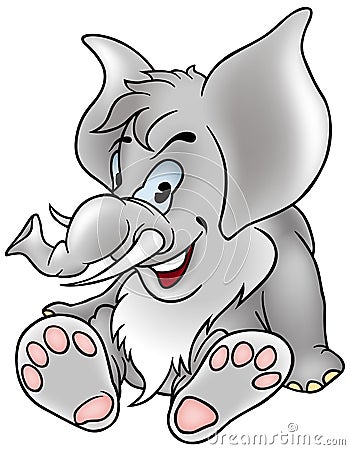 Gray Elephant Vector Illustration