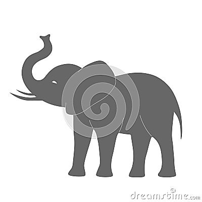 Gray elephant icon symbol silhouette Vector Illustration
