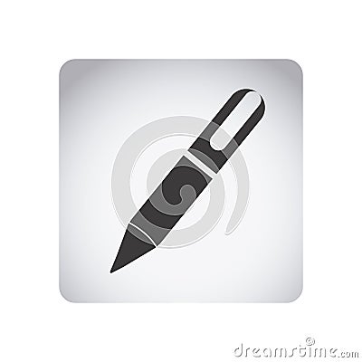 gray emblem ballpoint icon Stock Photo