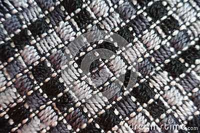 Gray fabric with diagonal stitches Stock Photo