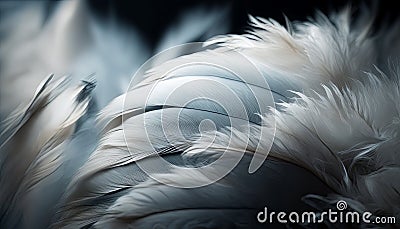 Gray feather texture pattern background. Generative AI Stock Photo