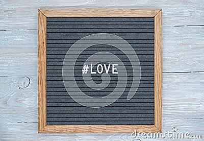 gray felt Board letters with the English word love Stock Photo