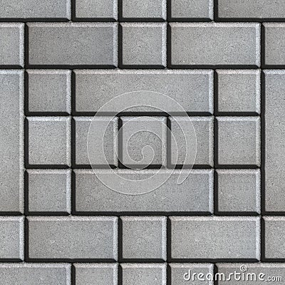 Gray Figured Paving Slabs as Rectangles and Stock Photo