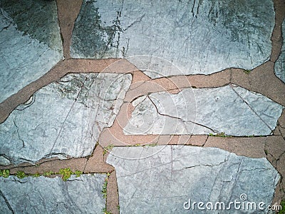 Gray flagstone floor in a close up view Stock Photo