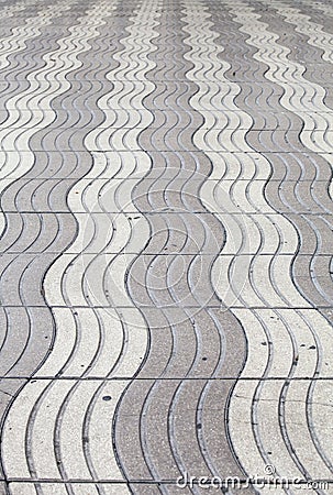 A gray floor wavy to infinity Stock Photo