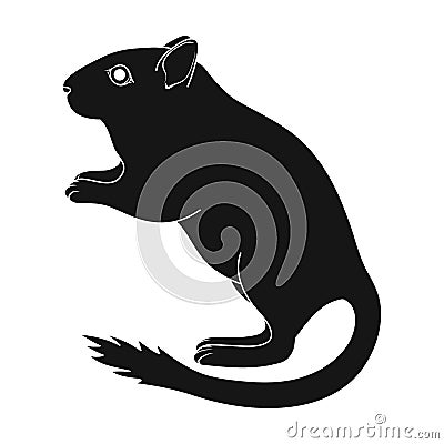 Gray gerbil.Animals single icon in black style vector symbol stock illustration web. Vector Illustration