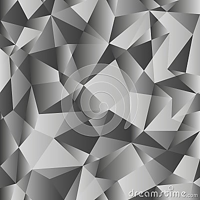 Gray gradient low poly background. Geometric polygonal pattern. Vector Vector Illustration