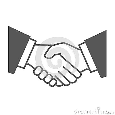 Gray Handshake Icon on White Background. Vector Vector Illustration