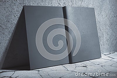 Gray hardcover notebook side Stock Photo