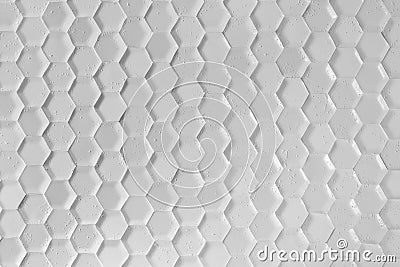 Gray Hexagon Background wall Texture. wall background. background texture. wall with textured hexagons. the diamonds on the wall. Stock Photo