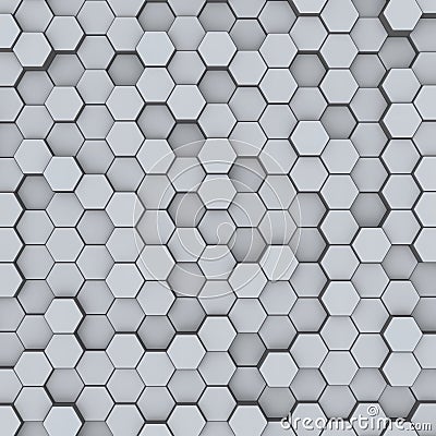 Gray hexagon honeycombs abstract background Stock Photo