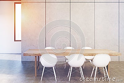 Gray kitchen with a table, toned Stock Photo