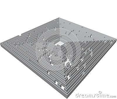 Gray labyrinth maze Stock Photo