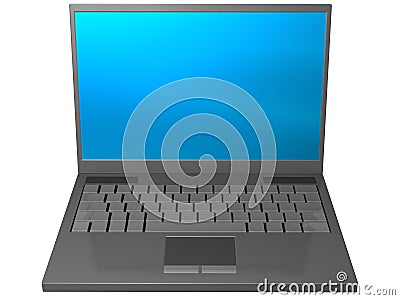 Gray laptop computer Stock Photo