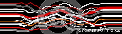 Gray lines with elements of red, abstract background. Outline waves, abstraction color shapes, modern backdrop, vector design Illu Vector Illustration