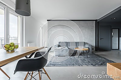 Gray loft interior Stock Photo