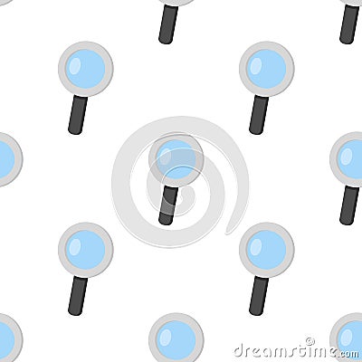 Gray Magnifying Glass Seamless Pattern Vector Illustration