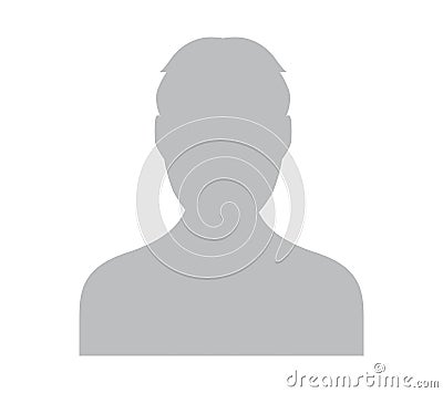 Gray Man Avatar Vector Illustration