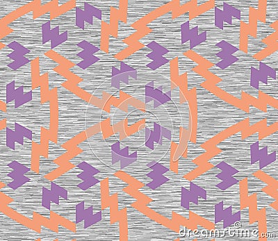 Neon Geometric Gray Marl Heather Seamless Pattern Vector Illustration