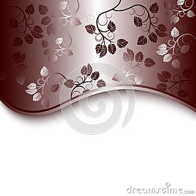 Gray metal floral background Vector Illustration