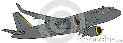 Gray military intelligence jet aircraft Vector Illustration