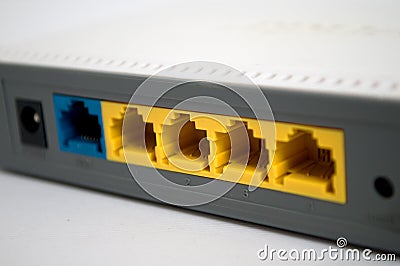 Gray modem on a white background Stock Photo