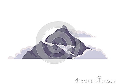 gray mountain with clouds Vector Illustration