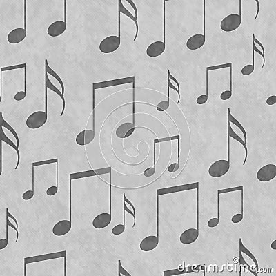 Gray Music Notes Tile Pattern Repeat Background Stock Photo