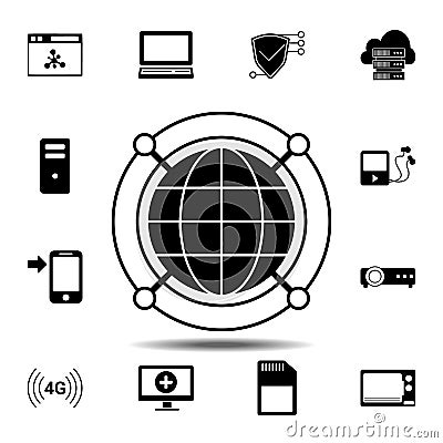Gray network icon. Simple glyph vector element of Technology icons set for UI and UX, website or mobile application Stock Photo