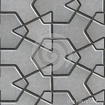 Gray Paving Slabs Built of Crossed Pieces a Stock Photo