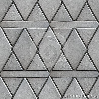 Gray Paving Slabs Built of Rhombuses and Stock Photo