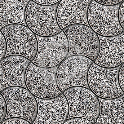 Gray Paving Stone in Wavy Form. Stock Photo