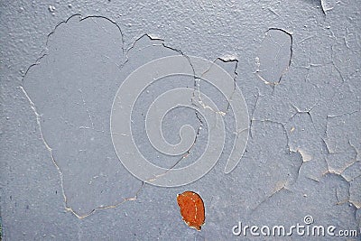 Gray peeling paint in several layers on the metal, rusty background, copy space Stock Photo