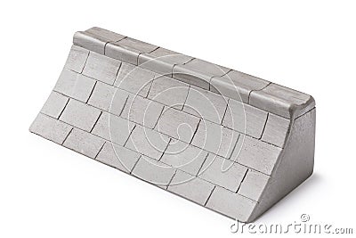 Gray plaster ramp for fingerboarding, imitating a wall, isolated on a white background Stock Photo