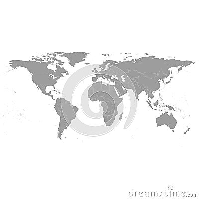 Gray Political World Map Vector Vector Illustration