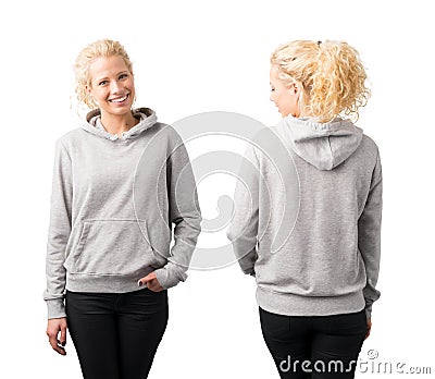 Gray pullover hoodie mockup Stock Photo